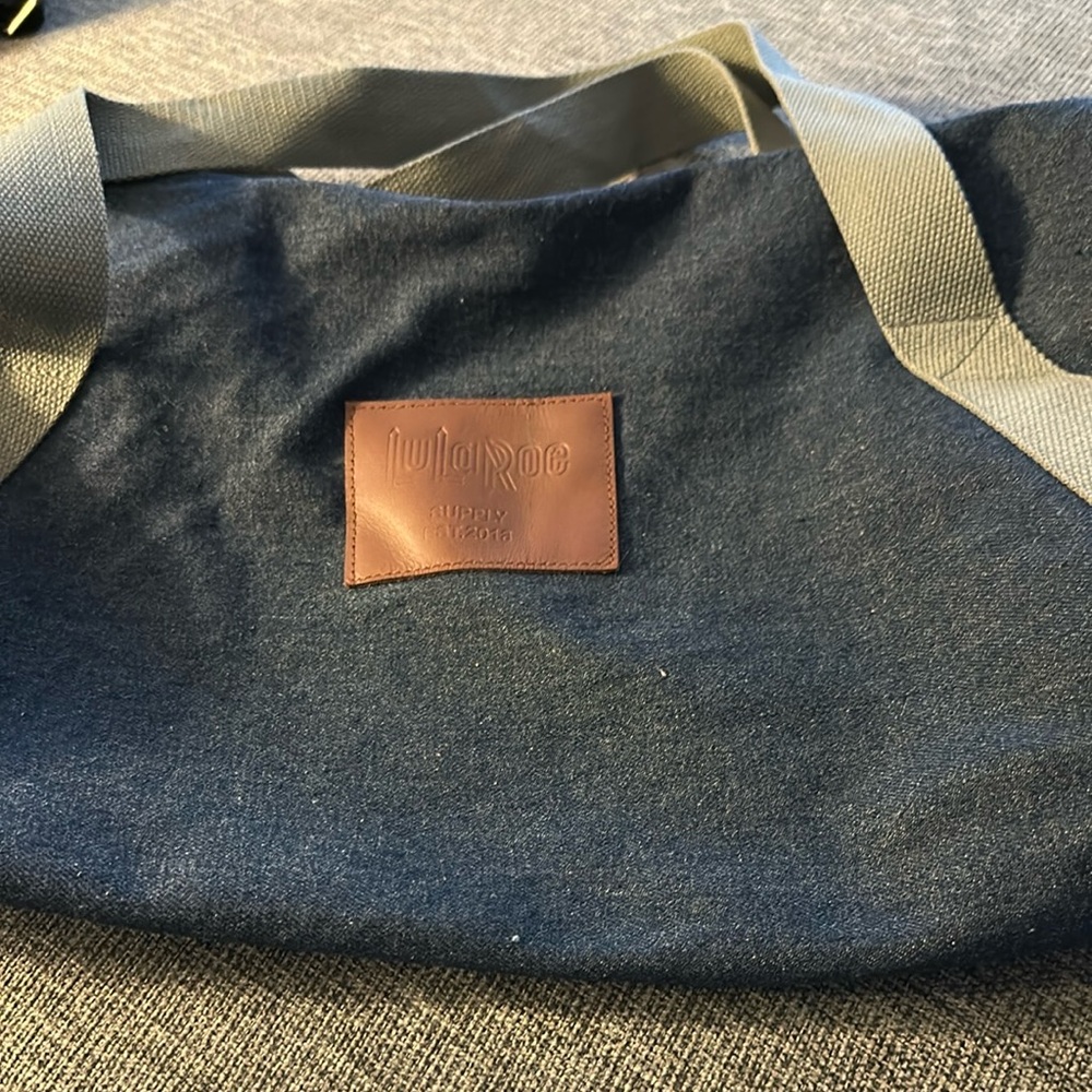 LuLaRoe Blue and Tan Tote Bag